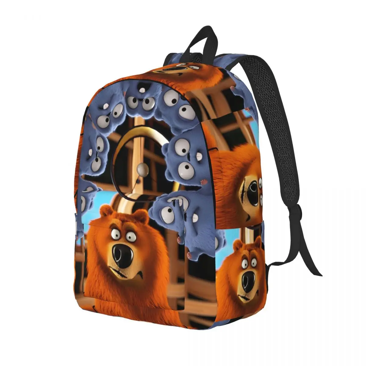 Grizzy And The Lemmings Cartoon Backpack for Men Women Casual High School Work Daypack Laptop Canvas Bags Gift