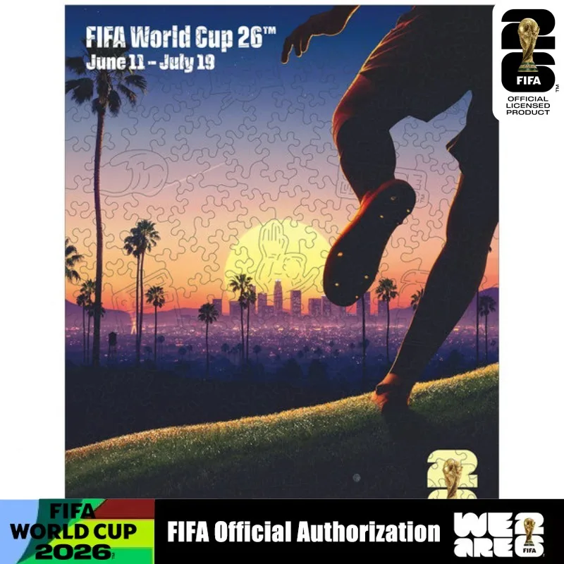 Puzzle en bois de 200 pièces Coupe du Monde FIFA Los Angeles City, souvenir de match, jeu interactif familial, décoration, cadeaux pour fans