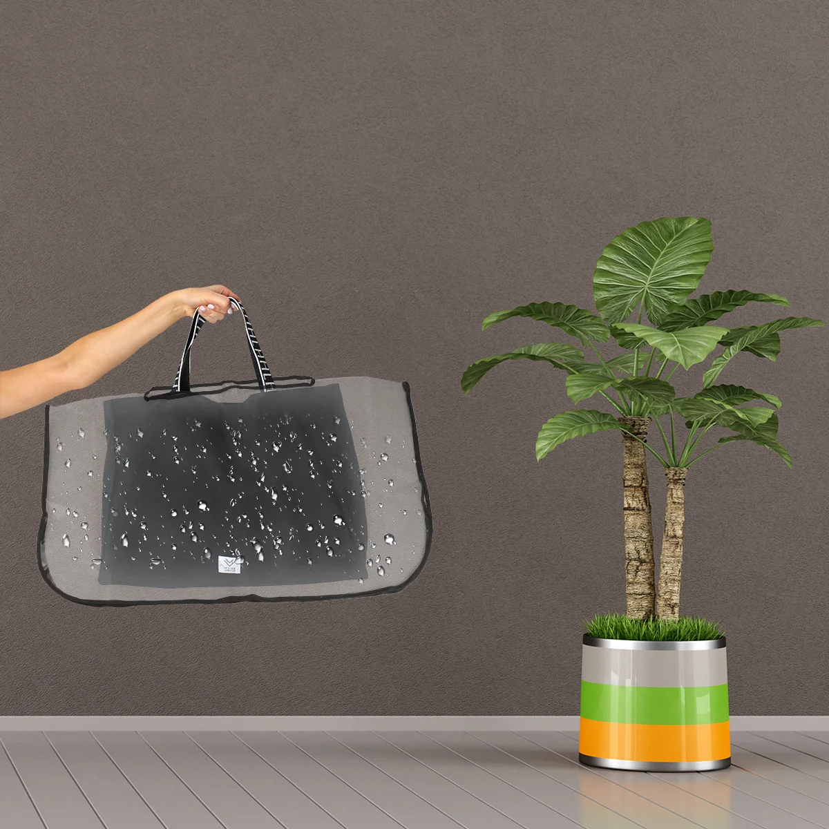 

1pc Waterproof Handbag Rain Cover Transparent Pvc Dustproof Outdoor Travel Rain Shield For Hiking Camping Riding Trip