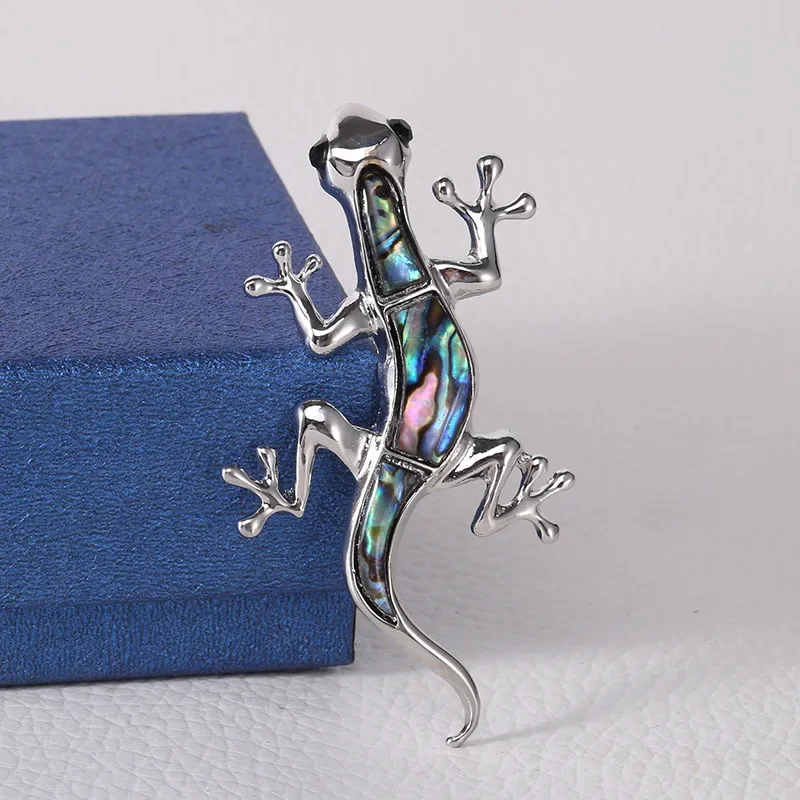 Dmari Women Brooch Luxury Abalone shell Brooch Pin Cute Gecko Lapel Pin Party Office Accessories Jewelry For Women Clothing