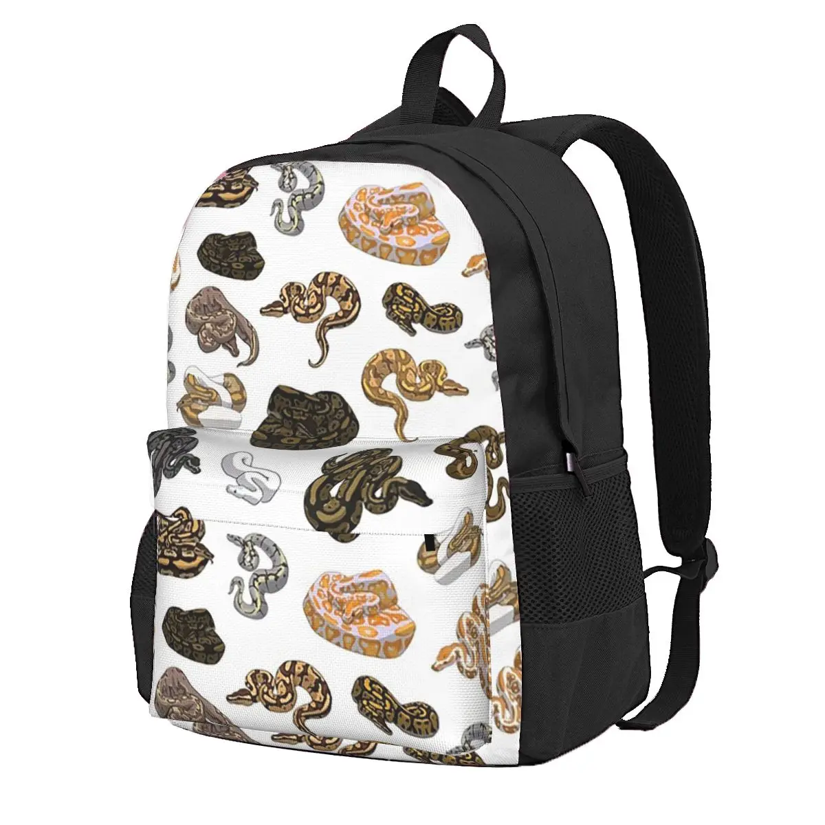 Ball Python Morph Snake Pattern Sleeveless Top Student Backpack School Bag  for Men Women Fashion Bookbag Shoulder Bags