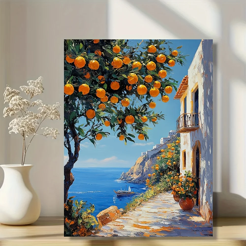 

500/1000/1200/2000PCS Puzzles for Adults Spanish Garden Orange Tree,Jigsaw Puzzles Brain Challenge Game Gift Home Decor