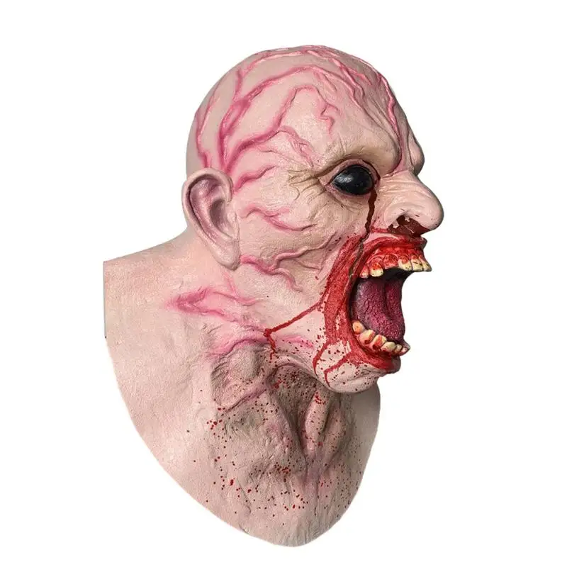 Halloween Face Cover Horror Mask Premium Latex Creepy Headgear Halloween Latex Mask Scary Mask Headgear Horror Masks