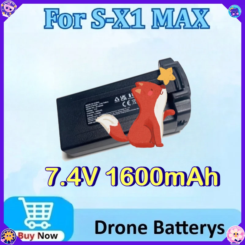 

Upgraded 7.4V 1600mAh Batteries S-X1 MAX GPS Drone Battery Battery for S X1 MAX GPS Drone Parts High-Capacity