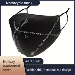 1pc Men's Steampunk Party Color Block Protective Face Mask, Motorcycle Mask Dustproof Halloween Easter Adult Mask