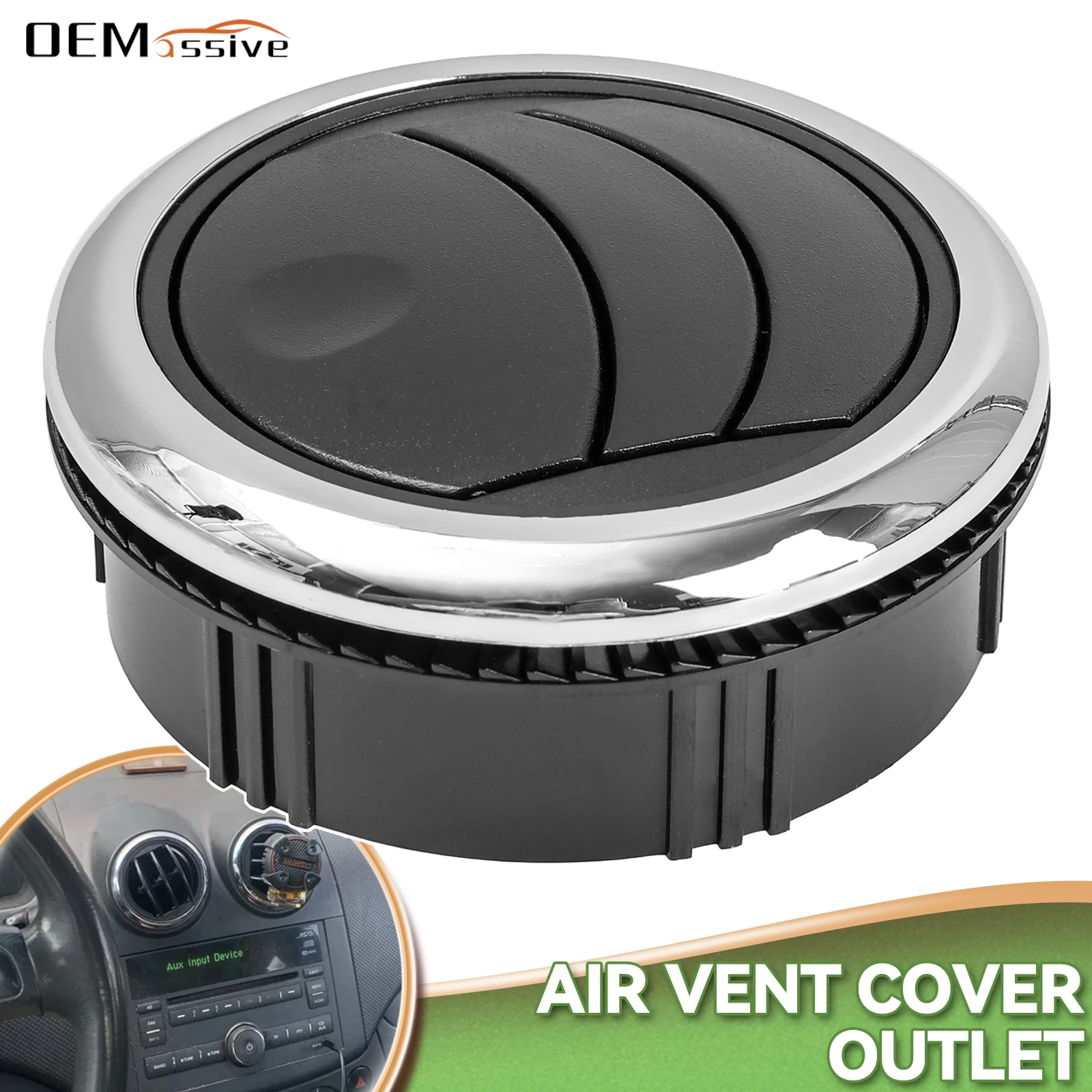 Aberturas de aire con perilla para autobús de entrenamiento, salida de aire acondicionado chapado, Deflector de tablero, calentador de ventilación, acondicionador automotriz Φ87/75