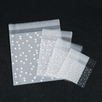 100pcs Plastic Transparent Cellophane Bags Polka Dot Candy Cookie Gift Bag Self Adhesive Candy Bags for Wedding Birthday Party