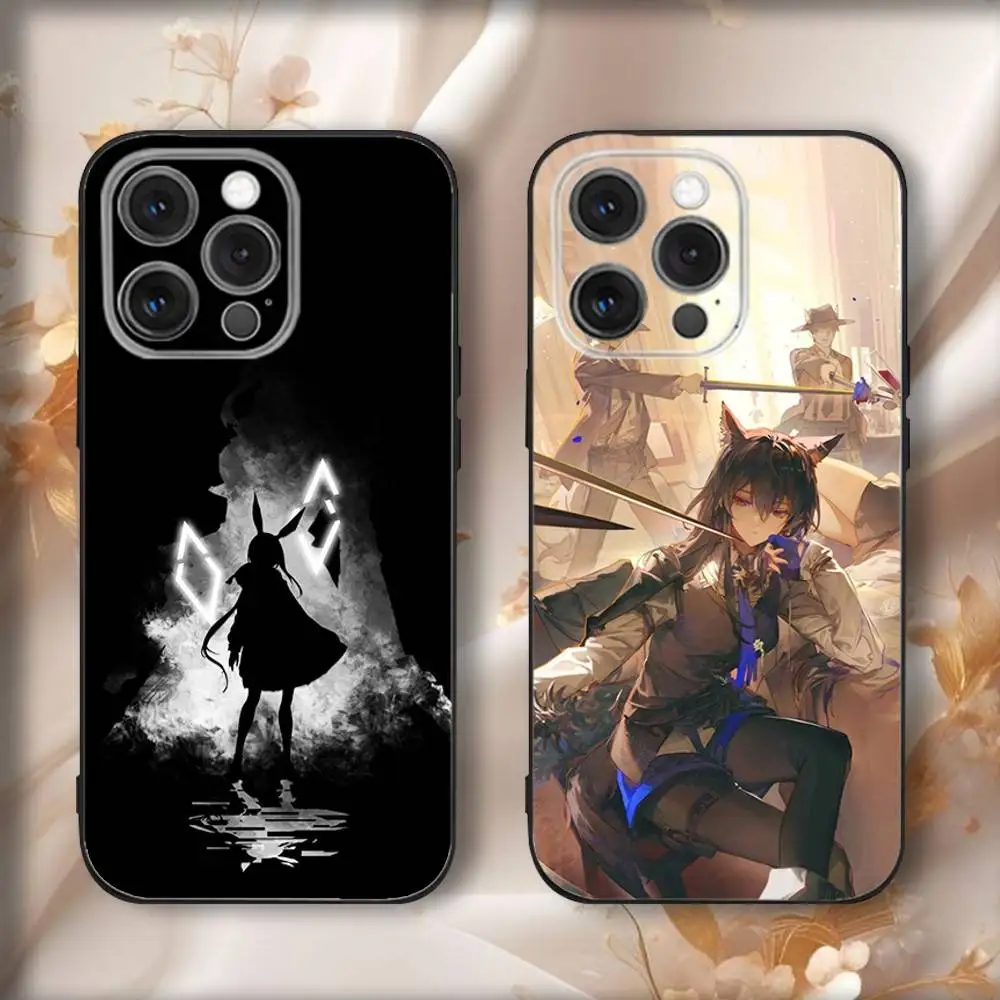 

Game A-Arknights Phone Case For iPhone16,15,14,13,12,11,Pro,Max,Plus,X,XS,SE4,E,Mini,Soft Black Case