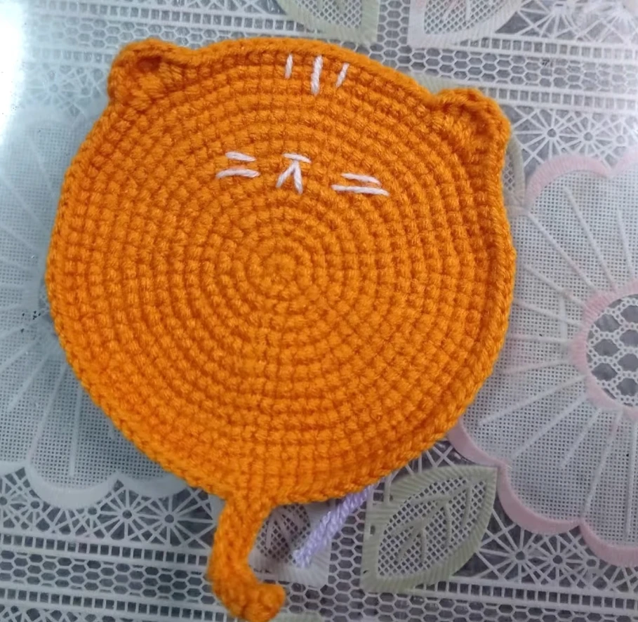 Posavasos de ganchillo hecho a mano para gatitos, paquete de material para tejer lana, regalo creativo de ganchillo, posavasos de agua aislado