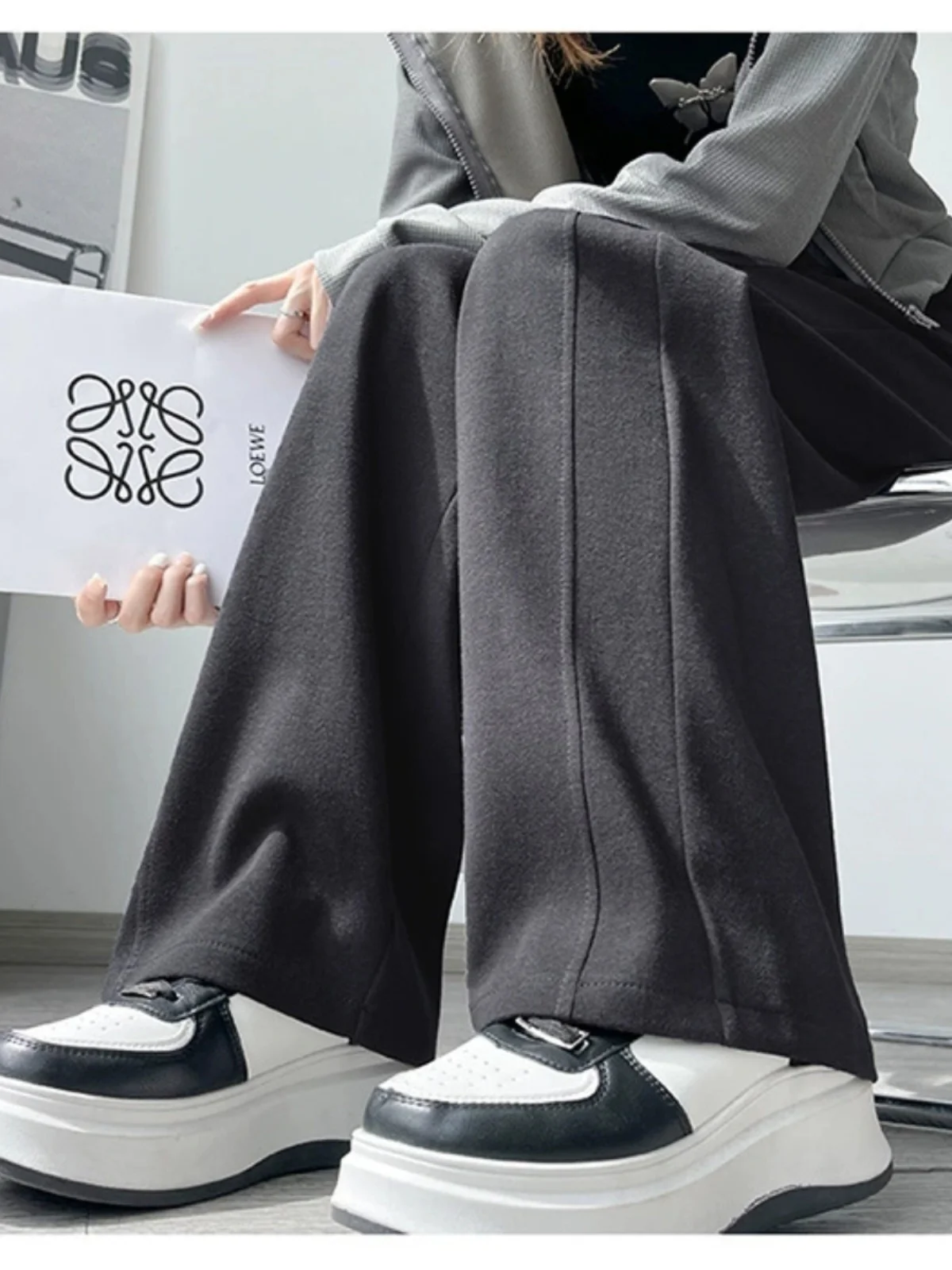 

Женские широкие брюки-палаццо с высокой талией, осенняя коллекция 2024, новые, свободные, прямые, стройнящие, с эффектом драпировки, длинные спортивные брюки