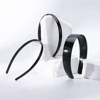 1 Piece Simple Women Headbands Fashion Head Band for Girls  Solid Black Color Casual Hair Accessories Plastic Headbans Wholesale