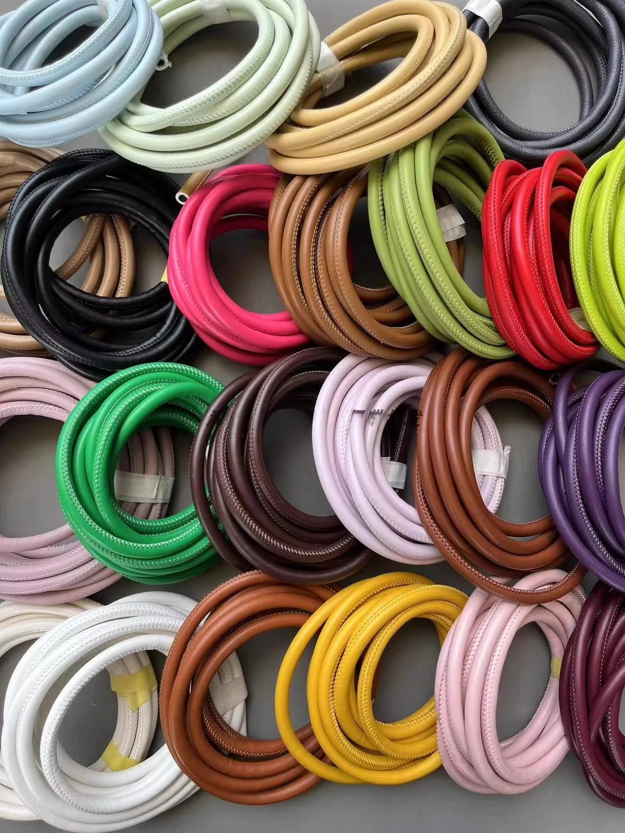 

High-End Leather Handmade St Weaving Bag Strap oulder Strap Accory DIY Crt round Leather Rope Hook Needle Bag