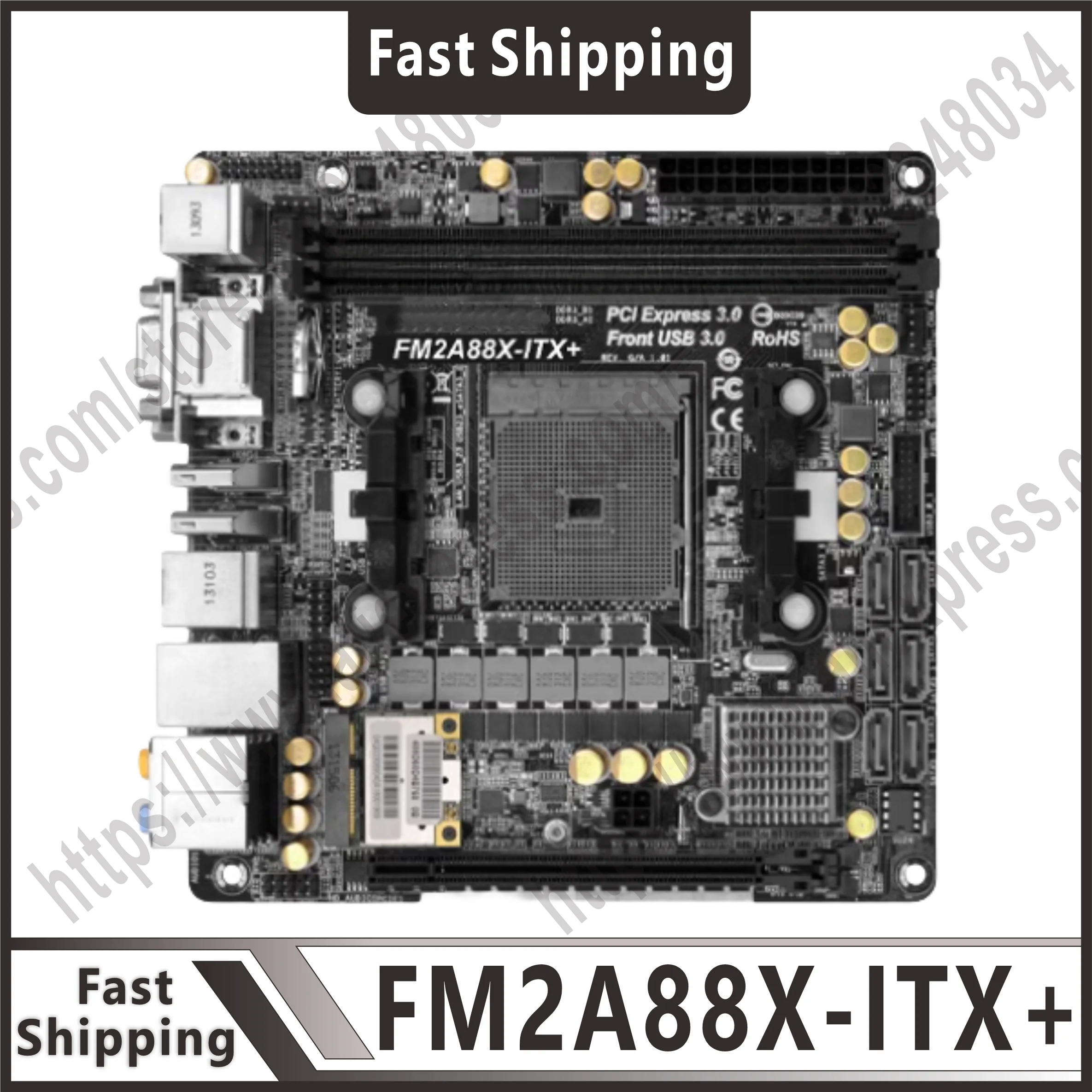 A88X motherboard FM2A88X-ITX+motherboard slot FM2/FM2+2 × DDR3 32GB DVI HDMI PCI-E 3.0 SATA III USB3.0 Mini ITX