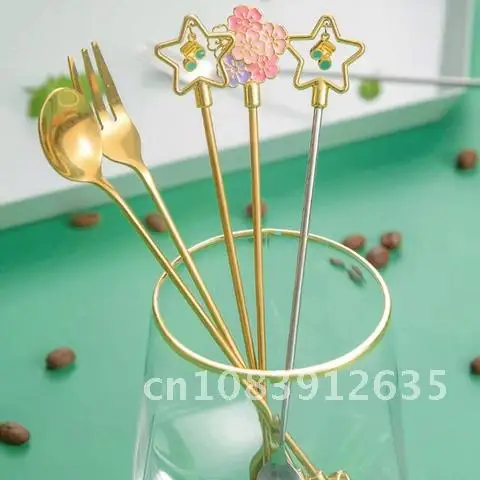 

Cute Sakura Flower Stainless Steel Coffee Spoon Dessert Snack Kid's Scoop Ice Cream Spoon Tea Mug Spoon Kitchen Tableware