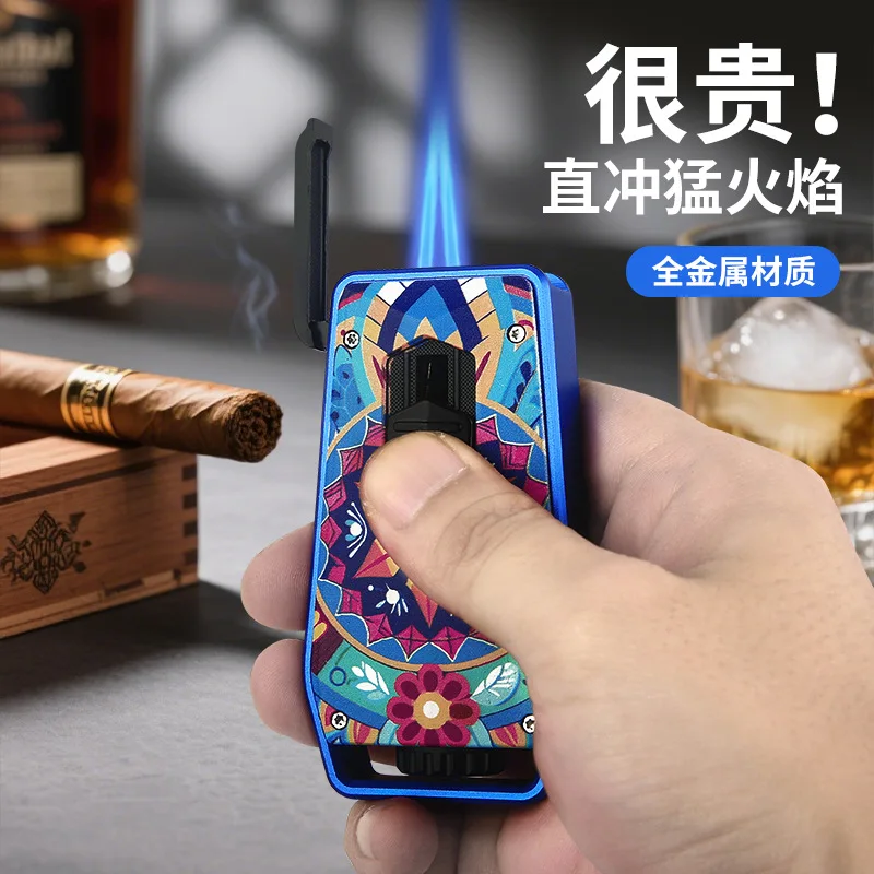 

Baicheng's New Windproof Straight-in Lighter Metal Material Inflatable Ignition Cigarette Moxibustion Cigar Accessories