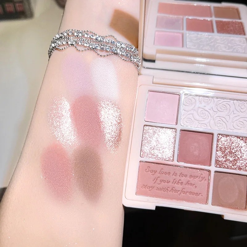 palette-de-fards-a-paupieres-1set-ins-petal-garden-finis-mats-scintillants-et-pailletes-tons-terreux-the-au-lait-maquillage-d'ete-pour-debutantes