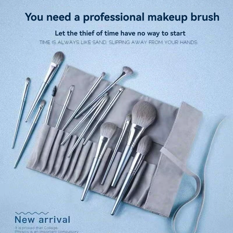 14 Uds. Brochas de maquillaje, herramientas de maquillaje suaves y esponjosas, polvo cosmético, sombra de ojos, base, brocha de maquillaje multifunción, juego de viaje