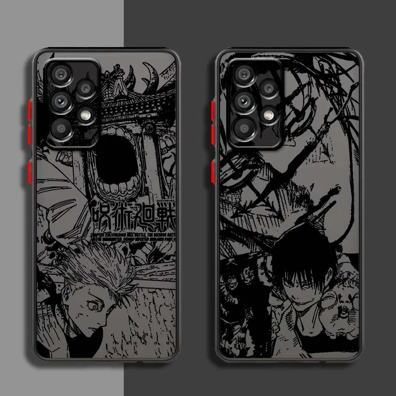 Jujutsu Kaisen Cool Phone Case For Samsung Galaxy A71 A56 A55 A54 A53 A52 A51 A17 A16 A06 Frosted Translucent Cover