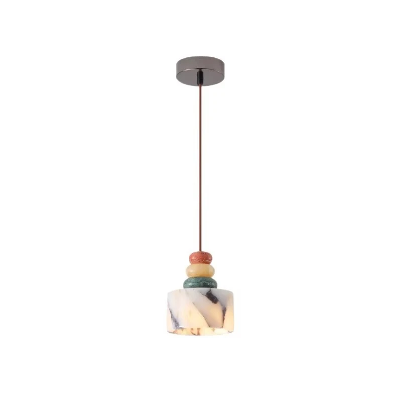 

Luxury multi-colored stacked stone pendant light, colorful jade exquisite light