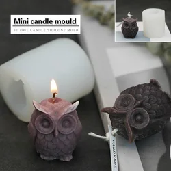 3D Owl Candle Mold Silicone Mold for Candle Making DIY Handmade Resin Molds for Plaster Wax Mould