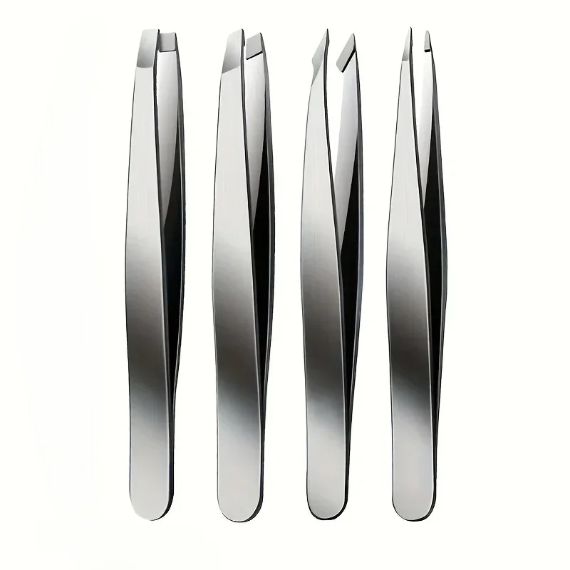 مجموعة ملاقط - دقيقة من الفولاذ المقاوم للصدأ وشعر الوجه، حطام فولاذي ملفية وإزالة شعر الحاجب مناسبة لكل من الرجال والنساء