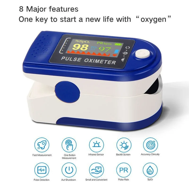 Portable Oximeter TFT Digital Display Fingertip Pulse Blood Oxygen Saturation Monitor Heart Rate Monitor Health Testing Oximeter