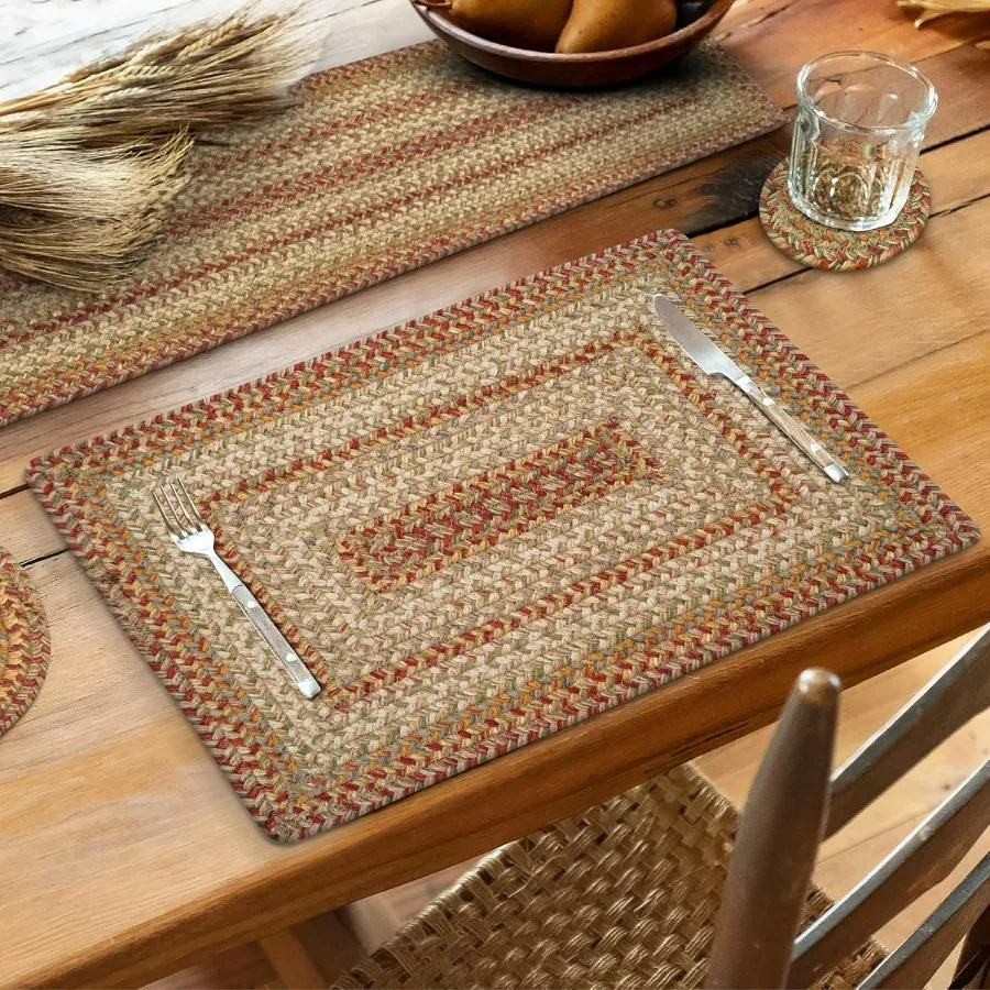 

Harvest Dining Placemats Warm Country Decor Set of 6 Multicolor 13x19 Rectangle Table Mats Vibrant Colors Durable Easy to Clean