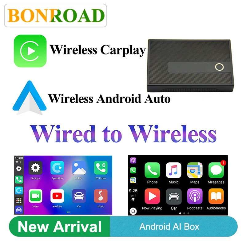 

Универсальный беспроводной Carplay Androird, комплекты для автоматической модернизации Bonroad, интерфейсный модуль, Smart AI Box