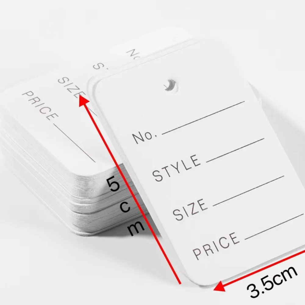 Durable Blank Paper Tags Retail Merchandise Labels For Clothing Bags Pricing Jewelry Display Gift Craft Organization