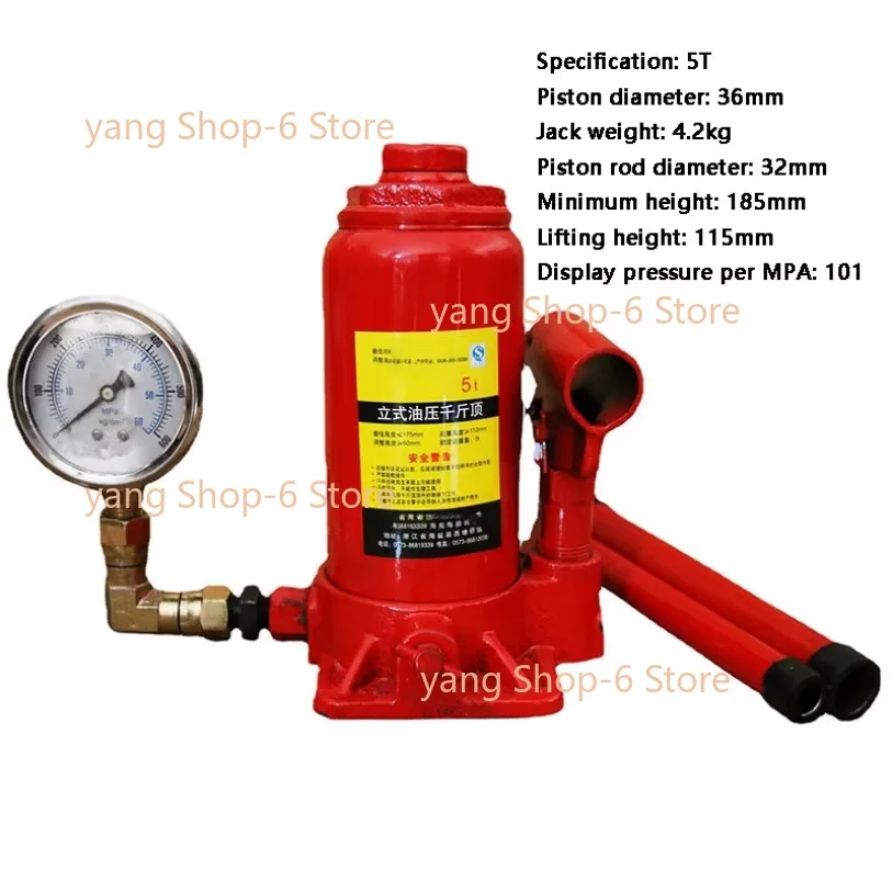 

With Pressure Gauge Jack Hydraulic Lifting Vertical 5 Tons with The Screw