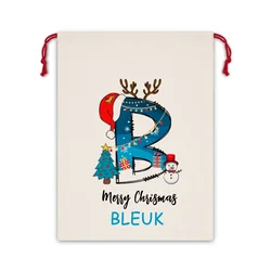 12x16in Personalized Name Gift Bag Merry Christmas Santa Sack Kids Present Gift Bag Drawstring Bag Christmas Gift for Boys Girls