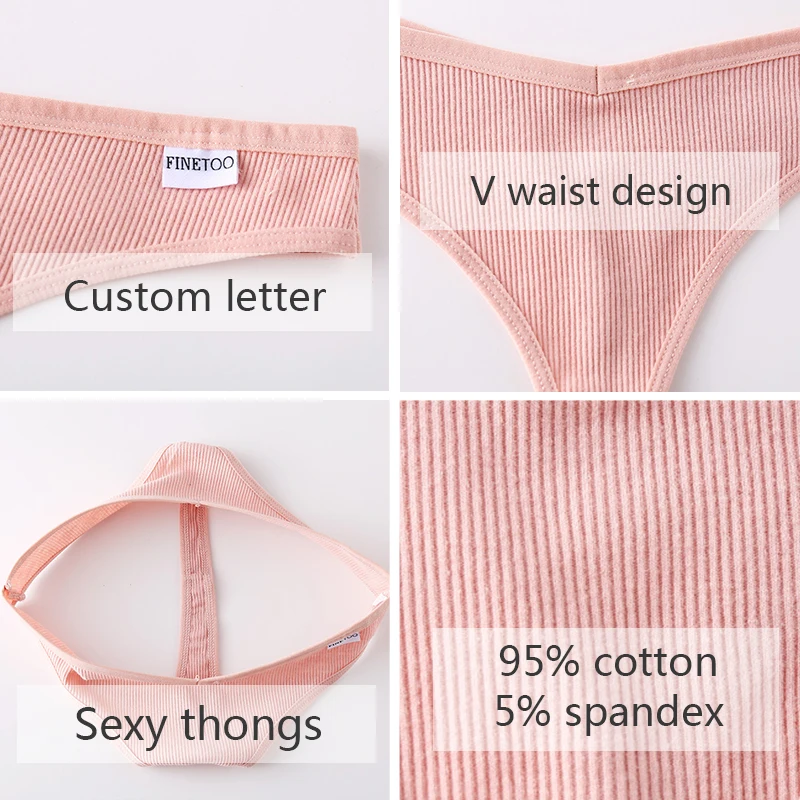 3Pcs/Set Women Cotton Thongs Panties Sexy Low Waist G-String Briefs Ladies Brazilian Lingerie Girls Breathable Intimates Bikini