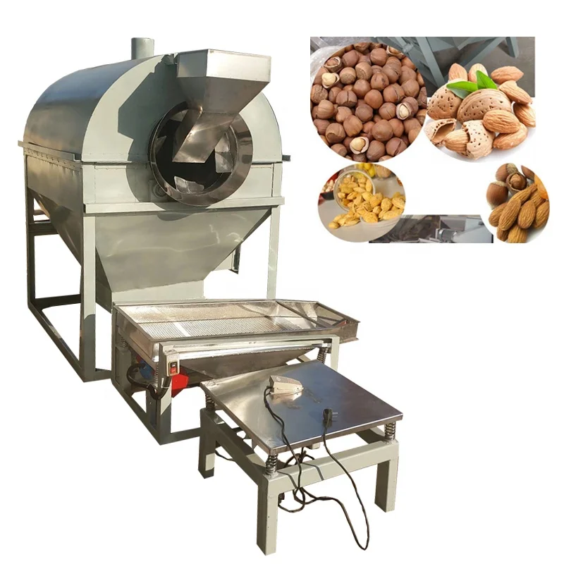 Industrial Electromagnetic Nut Roaster with Engine/Motor 100-500kg/h Capacity 220/380V for Cacao Bean Sesame Cashew Peanut