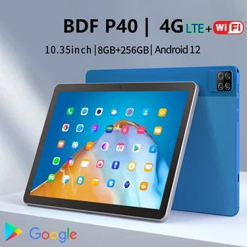 Global Tablet Originele BDF P40 Delicate Ai CPU 8GB + 256GB Octa Core Android 12, 10,35 Inch HD LCD-scherm Wifi Tablet Pad Tablet