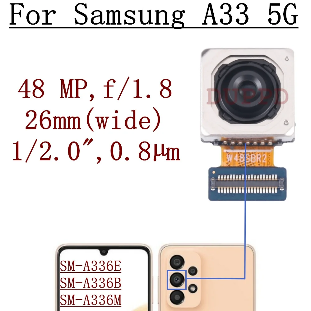 Front Rear Camera For Samsung Galaxy A33 5G A336B A336E A336M Back Wide Macro Depth Main Camera Module Flex Cable