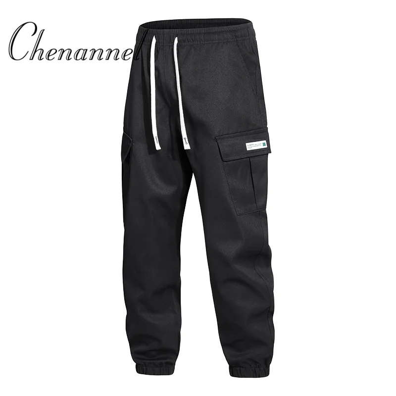 

Весенне-осенние мужские брюки-карго из чистого хлопка, универсальные студенческие повседневные брюки с большим карманом