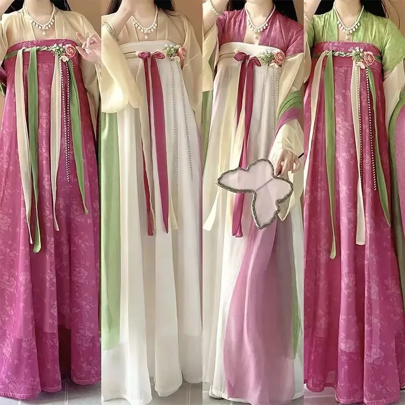 

Hanfu Dress Women Chinese Vintage Tang Suits Red&White Hanfu Dress Female Cosplay Costume Spring Hanfu Party Outfit