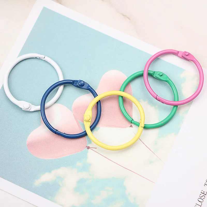 10Pcs/Lot 30mm Colorful Metal Alloy Card Ring Key Binder Jump Ring DIY O Shape Keychain For Jewelry Making DIY Accessories