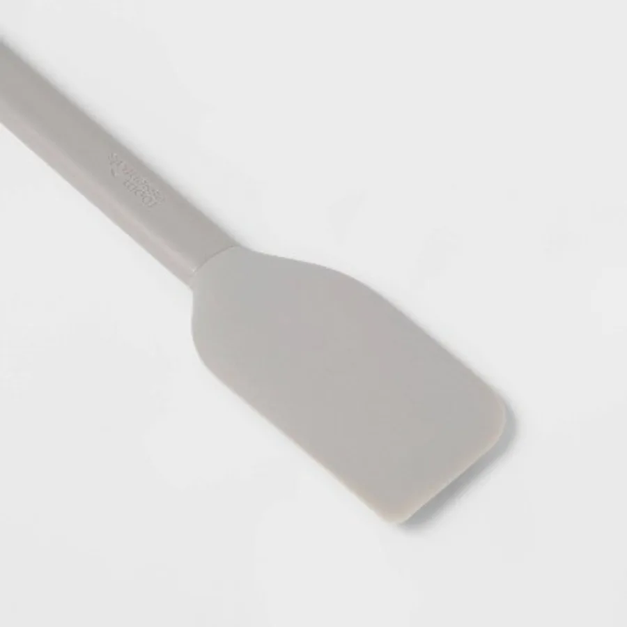 Gray Kitchen Nylon Spatula, Heat Resistant Non‑Scratch Cooking Utensil with Soft Grip Handle