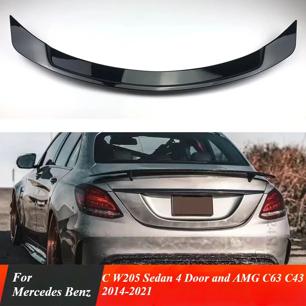 

New！For Mercedes Benz C W205 Sedan 4 Door and AMG C63 C43 2014-2021 Exterior Part Trim Rear Sport Spoiler Wing Body Kit Boot Lip