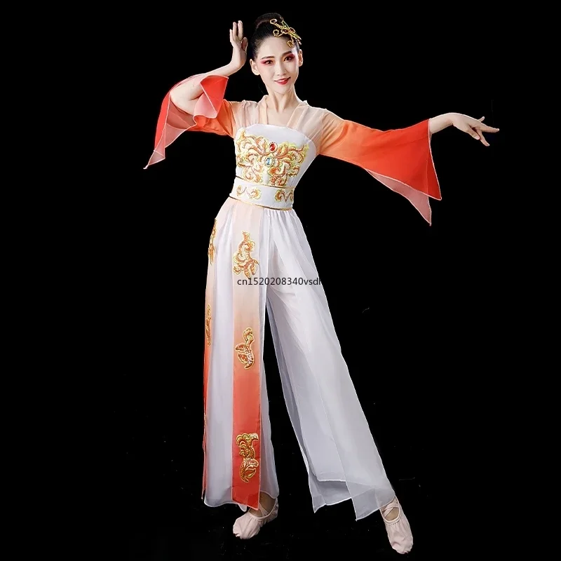 Women's classical dance costume Female Yangko  fan Chinese style square dance suit modern dance costume