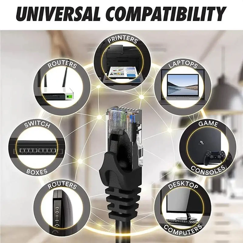 Network Ethernet Cable High Speed Lan Cable RJ45 Patch Cable For Router PC Computer