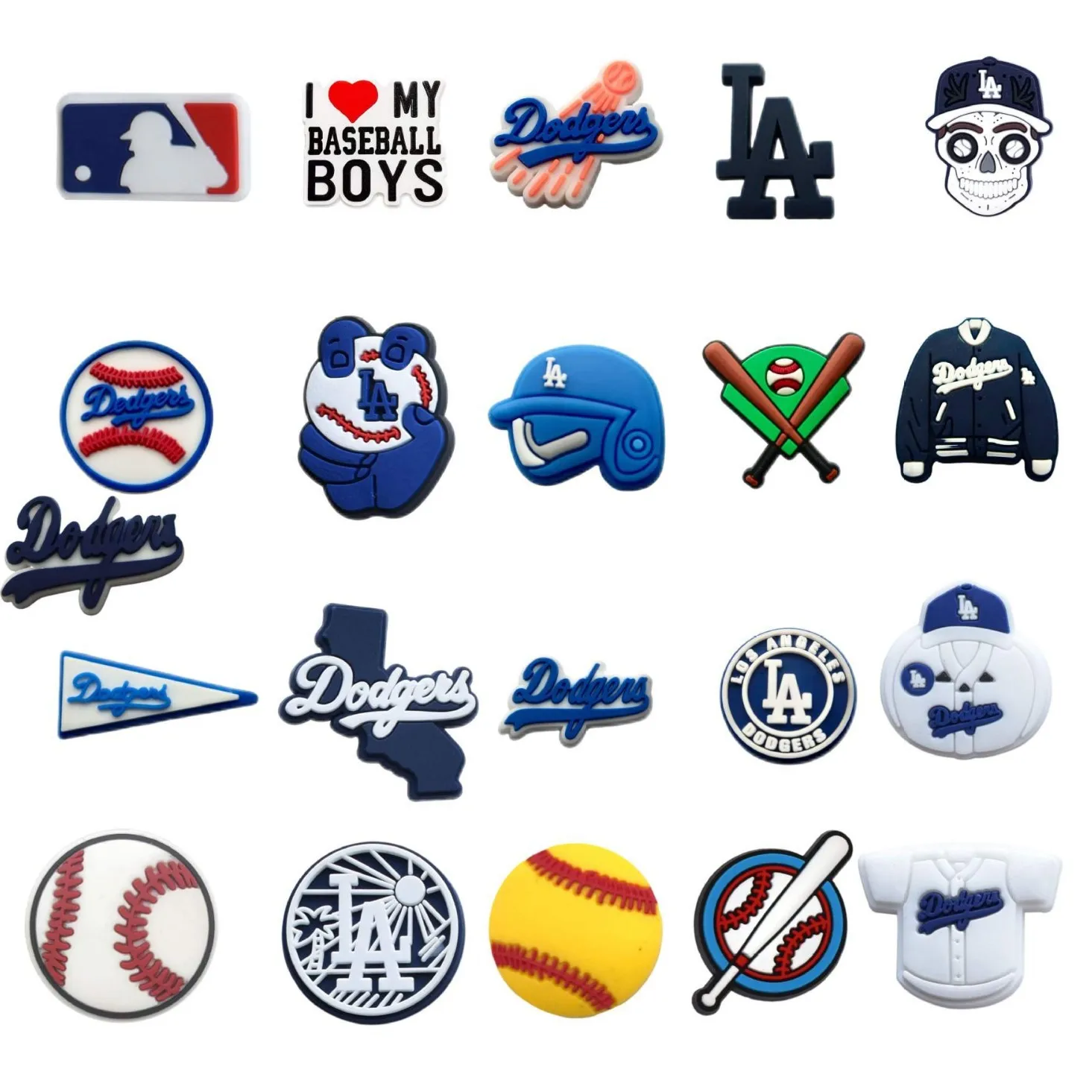 21pcs New Cartoon Baseball DIY Accessories PVC Praise Shoe Charmas Clow for Clogs Slides Gift Idea Easy to Install Removable