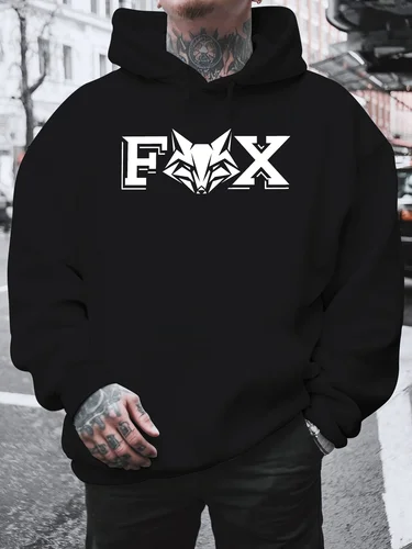 Imagen 1 del producto FOX-Sudadera con capucha popular para hombre, chaqueta con bolsillo, gimnasio, fitness, top informal de moda, ropa de otoño e invierno