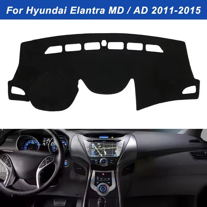 Dashboard Cover Dash Mat For Hyundai Elantra MD / AD 2011-2015 Anti-Glare Non-Slip Sun Shade Interior Protector