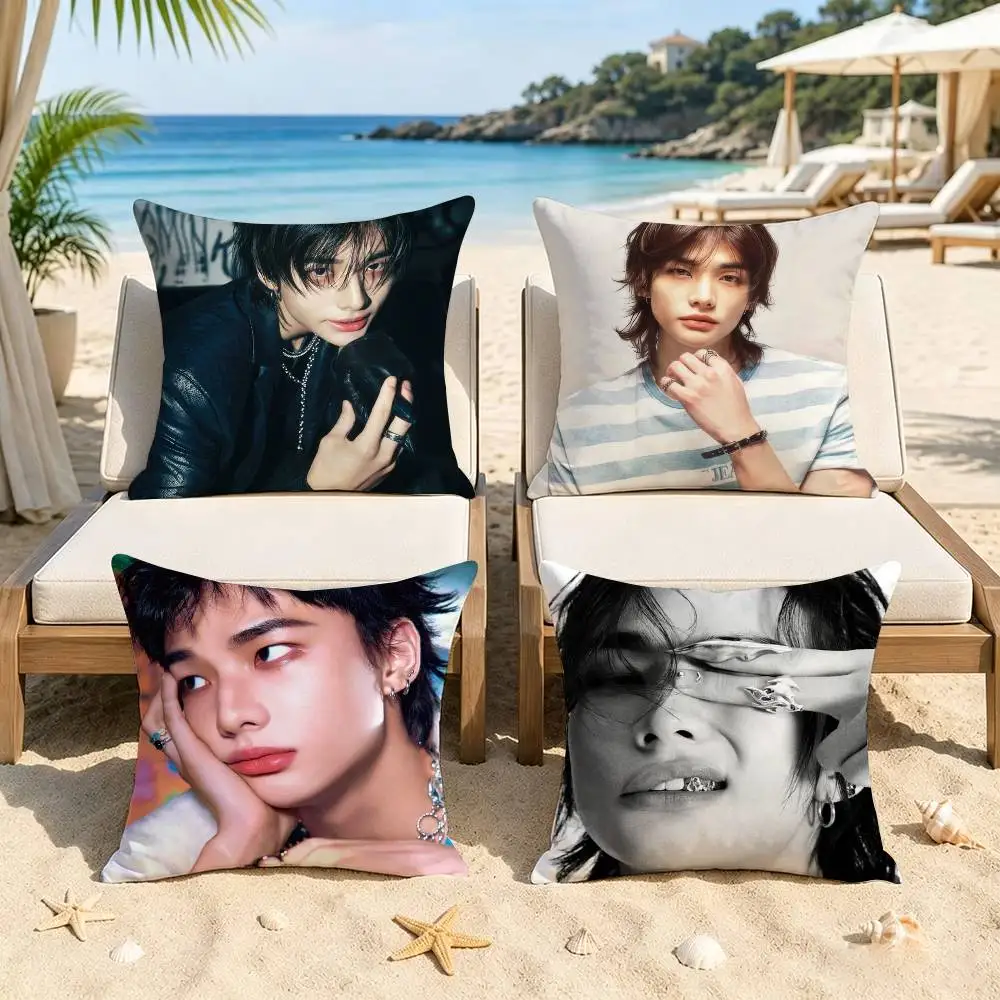 South Korea Star H-wang cool Cushion Cover Pillowcase Upholstery Sofa Throw Pillow Home Decor Pillowcas Hyunjin