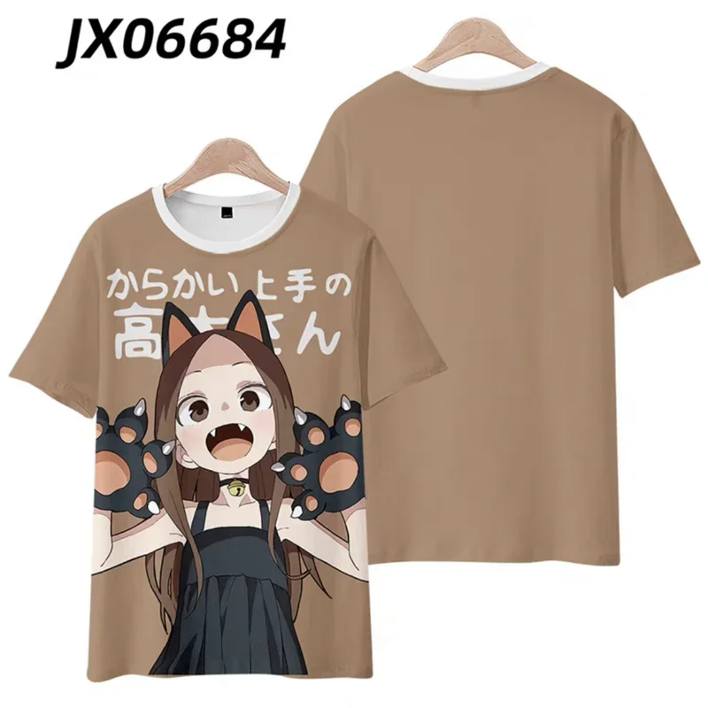 Karakai Jouzu No Takagi San Print T-shirt, Round Collar, Short Sleeve, Popular, Japanese Anime, Streetwear, Summer Fashion Tops