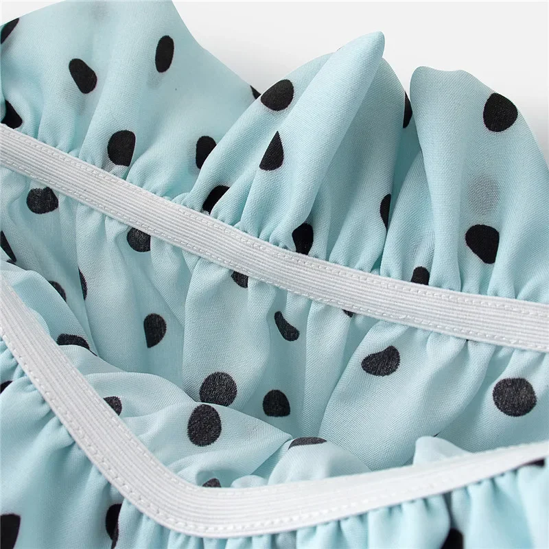 Women Summer Sexy Strapless Sleeveless Print Polka Dot Short Tops Sexy Boho Beach Crop Tops y2k 2024 Club High Street Streetwear