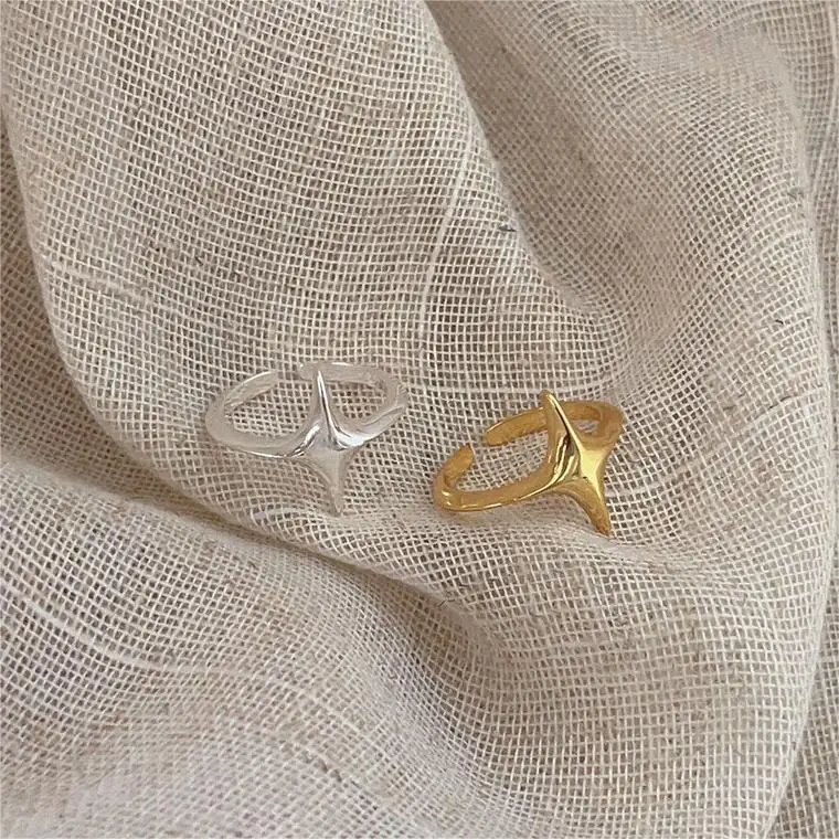 Women's 925 Sterling Silver Star Adjustable Ring
