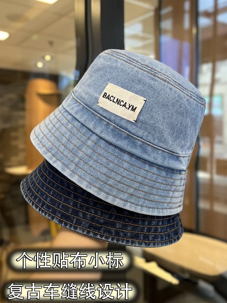 

Spring and Autumn New Washed Denim Fisherman Hat Children's Outdoor Shading Versatile Bucket Hat Tide